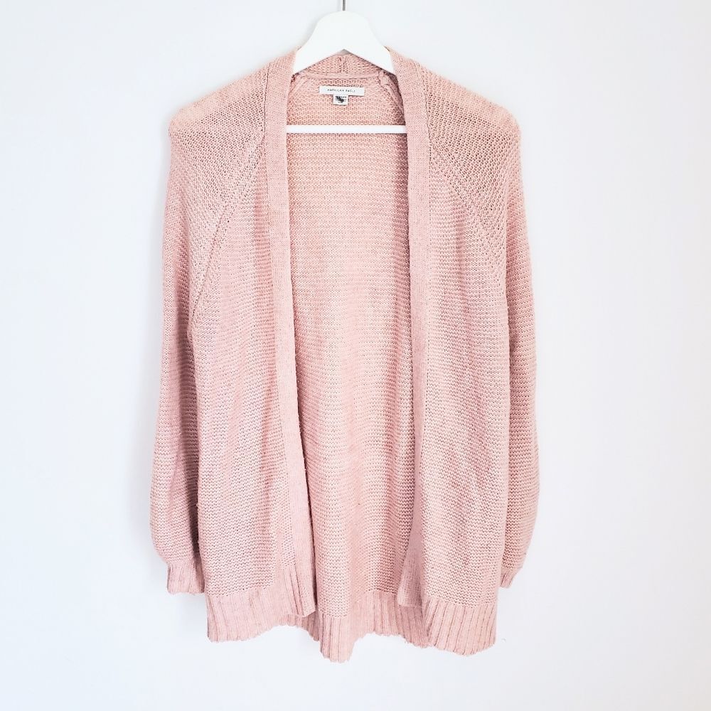 American Eagle Pink Knit Long Cardigan Size XS